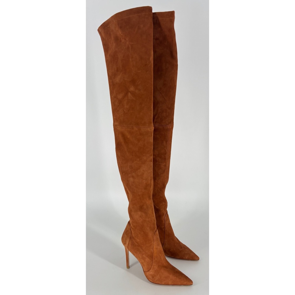 Stuart Weitzman UltraStuart Over-The-Knee Boot Tan Women Size 5.5 Suede Stiletto
